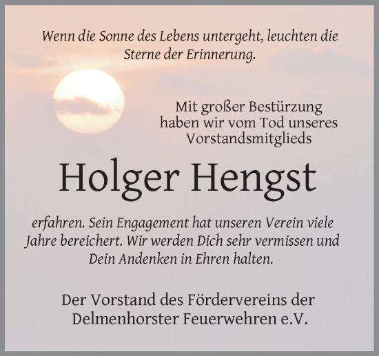 Traueranzeige von Holger Hengst von DK Medien GmbH & Co. KG