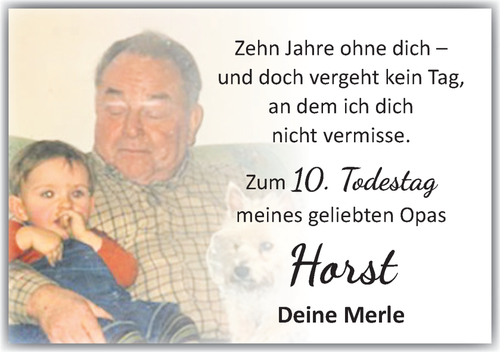  Traueranzeige für Horst  vom 03.02.2026 aus Neue Osnabrücker Zeitung GmbH & Co. KG