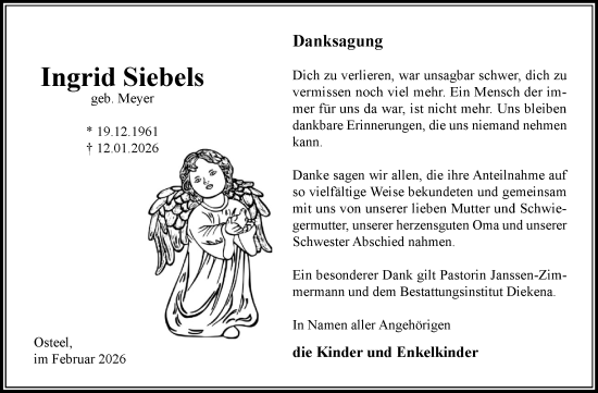 Traueranzeige von Ingrid Siebels von Ostfriesischer Kurier GmbH