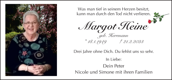 Traueranzeige von Margot Heine von Neue Osnabrücker Zeitung GmbH & Co. KG