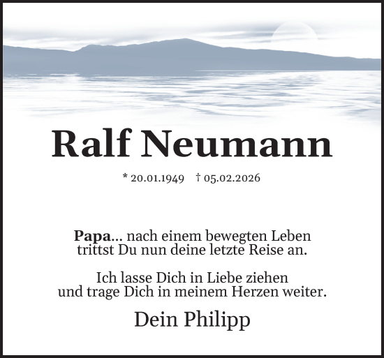 Traueranzeige von Ralf Neumann von Neue Osnabrücker Zeitung GmbH & Co. KG
