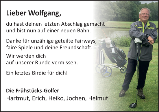 Traueranzeige von Wolfgang  von Neue Osnabrücker Zeitung GmbH & Co. KG