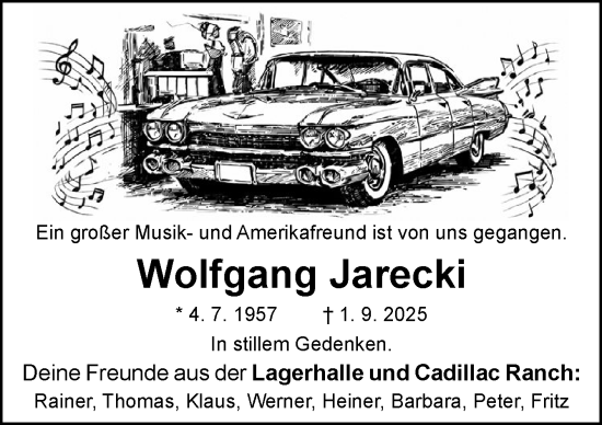Traueranzeige von Wolfgang Jarecki von Neue Osnabrücker Zeitung GmbH & Co. KG