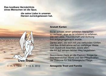 Traueranzeige von Uwe Trost von Ostfriesischer Kurier GmbH