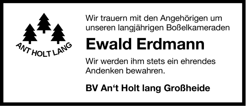  Traueranzeige für Ewald Erdmann vom 21.07.2012 aus Ostfriesischer Kurier GmbH