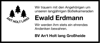 Traueranzeige von Ewald Erdmann von Ostfriesischer Kurier GmbH