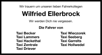 Traueranzeige von Wilfried Ellerbrock von Ostfriesischer Kurier GmbH