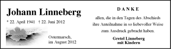 Traueranzeige von Johann Linneberg von Ostfriesischer Kurier GmbH