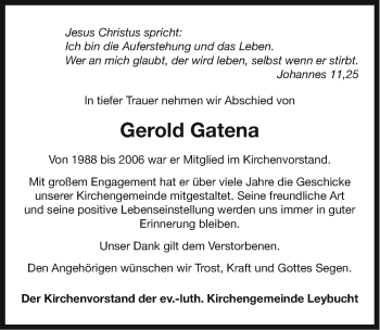 Traueranzeige von Gerold Gatena von Ostfriesischer Kurier GmbH