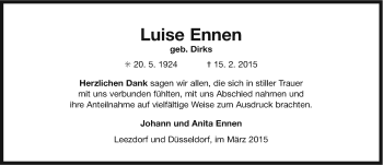 Traueranzeige von Luise Ennen von Ostfriesischer Kurier GmbH