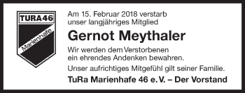 Traueranzeige von Gernot Meythaler von Ostfriesischer Kurier GmbH