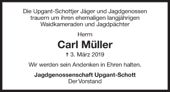 Traueranzeige von Carl Müller von Ostfriesischer Kurier GmbH