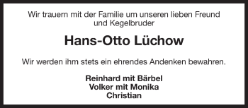 Traueranzeige von Hans-Otto Lüchow von Ostfriesischer Kurier GmbH