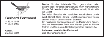 Traueranzeige von Gerhard Eertmoed von Ostfriesischer Kurier GmbH