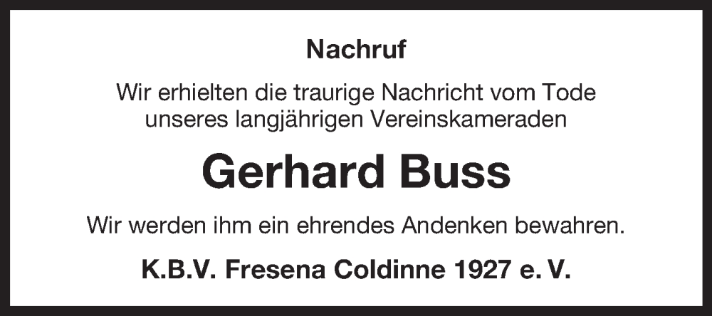  Traueranzeige für Gerhard Buss vom 17.10.2023 aus Ostfriesischer Kurier GmbH