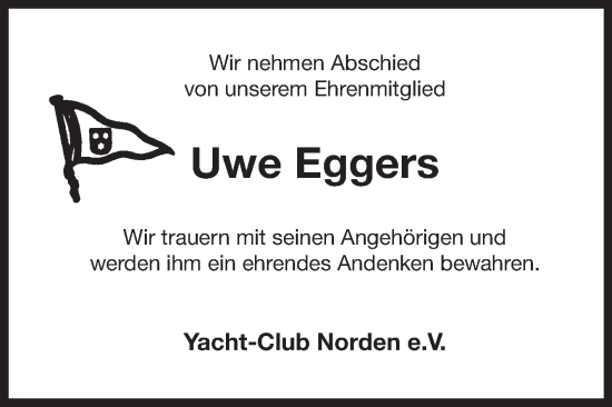 Traueranzeige von Uwe Eggers von Ostfriesischer Kurier GmbH