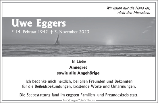 Traueranzeige von Uwe Eggers von Ostfriesischer Kurier GmbH