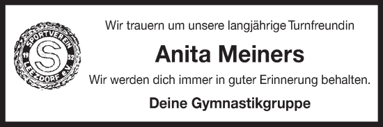 Traueranzeige von Anita Meiners von Ostfriesischer Kurier GmbH
