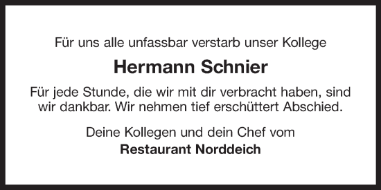Traueranzeige von Hermann Schnier von Ostfriesischer Kurier GmbH