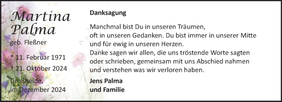 Traueranzeige von Martina Palma von Ostfriesischer Kurier GmbH