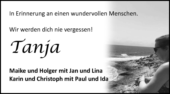 Traueranzeige von Tanja Balfanz von Ostfriesischer Kurier GmbH