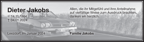 Traueranzeige von Dieter Jakobs von Ostfriesischer Kurier GmbH