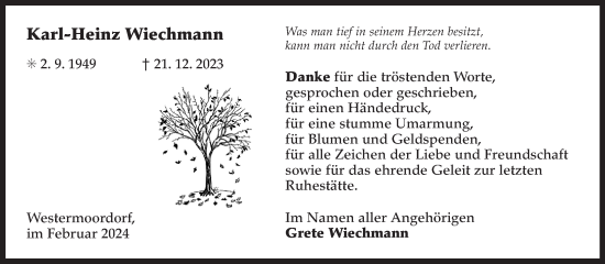 Traueranzeige von Karl-Heinz Wiechmann von Ostfriesischer Kurier GmbH