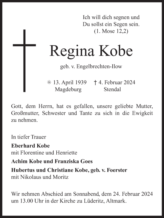 Traueranzeige von Regina Kobe von Ostfriesischer Kurier GmbH
