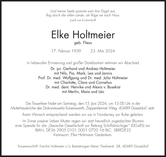 Traueranzeige von Elke Holtmeier von Ostfriesischer Kurier GmbH