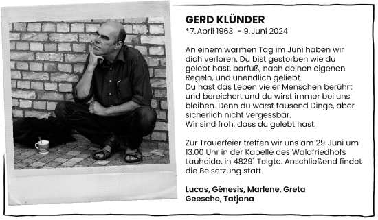 Traueranzeige von Gerd Klünder von Ostfriesischer Kurier GmbH