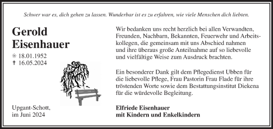 Traueranzeige von Gerold Eisenhauer von Ostfriesischer Kurier GmbH