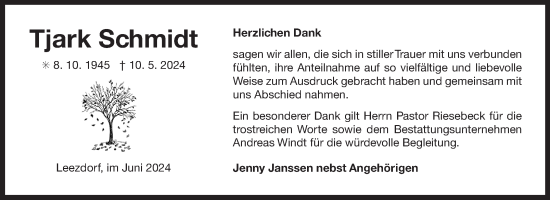 Traueranzeige von Tjark Schmidt von Ostfriesischer Kurier GmbH