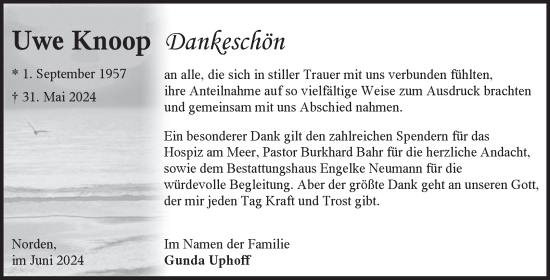 Traueranzeige von Uwe Knoop von Ostfriesischer Kurier GmbH