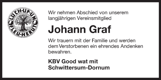 Traueranzeige von Johann Graf von Ostfriesischer Kurier GmbH