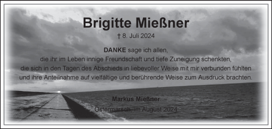 Traueranzeige von Brigitte Mießner von Ostfriesischer Kurier GmbH