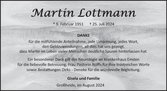 Traueranzeige von Martin Lottmann von Ostfriesischer Kurier GmbH