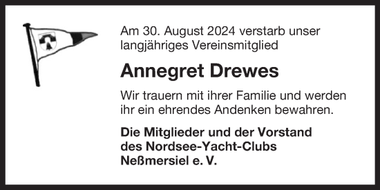 Traueranzeige von Annegret Drewes von Ostfriesischer Kurier GmbH