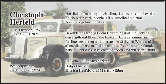Traueranzeige von Christoph Herfeld von Ostfriesischer Kurier GmbH