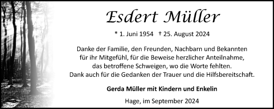 Traueranzeige von Esdert Müller von Ostfriesischer Kurier GmbH
