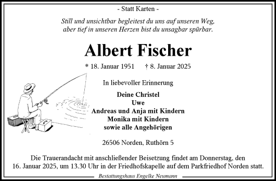Traueranzeige von Albert Fischer von Ostfriesischer Kurier GmbH