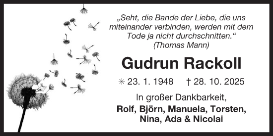 Traueranzeige von Gudrun Rackoll von Ostfriesischer Kurier GmbH