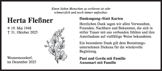 Traueranzeige von Herta Fleßner von Ostfriesischer Kurier GmbH