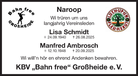 Traueranzeige von Manfred Ambrosch von Ostfriesischer Kurier GmbH
