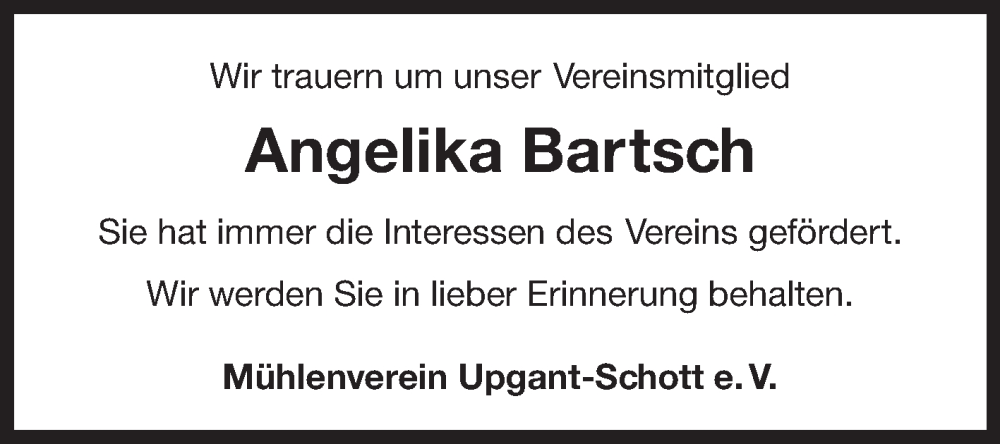 Traueranzeige für Angelika Bartsch vom 08.02.2025 aus Ostfriesischer Kurier GmbH