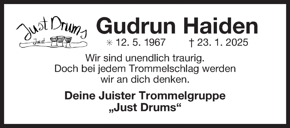  Traueranzeige für Gudrun Haiden vom 04.02.2025 aus Ostfriesischer Kurier GmbH