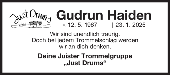 Traueranzeige von Gudrun Haiden von Ostfriesischer Kurier GmbH