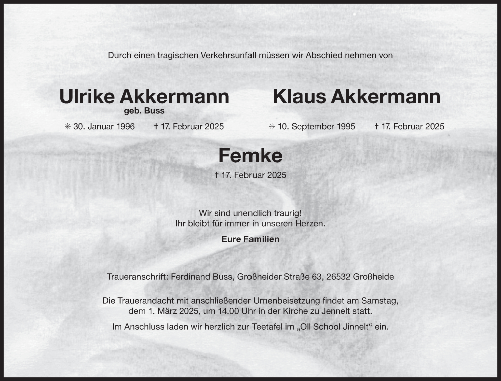  Traueranzeige für Klaus Akkermann vom 22.02.2025 aus Ostfriesischer Kurier GmbH