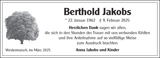 Traueranzeige von Berthold Jakobs von Ostfriesischer Kurier GmbH