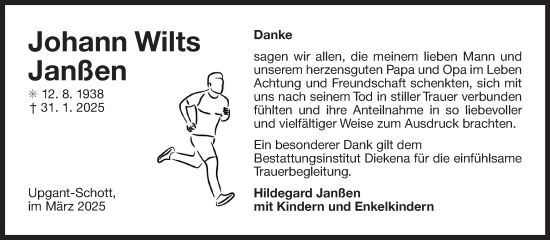 Traueranzeige von Johann Janßen von Ostfriesischer Kurier GmbH