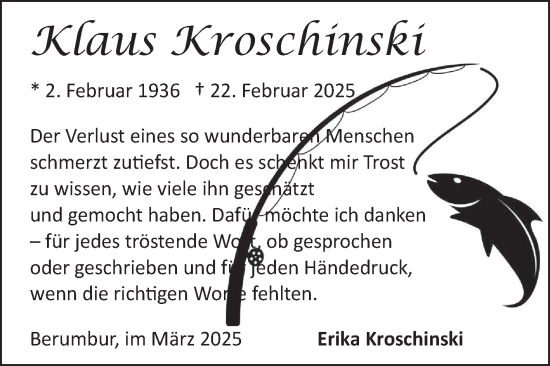Traueranzeige von Klaus Kroschinski von Ostfriesischer Kurier GmbH